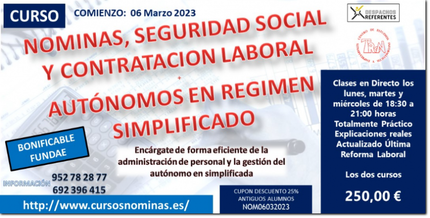 Curso Nominas, Seguridad Social y Contratación Laboral
