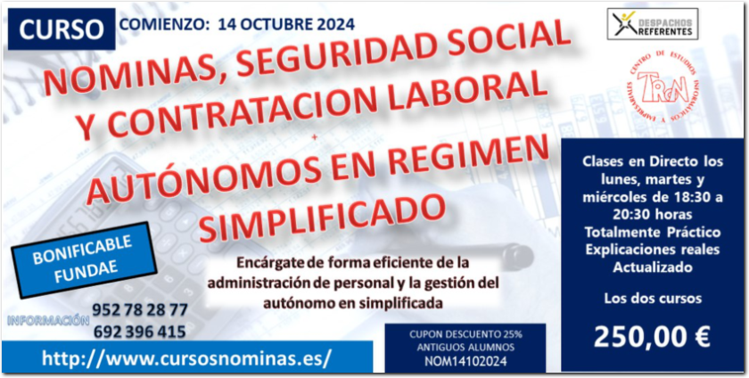 Curso Nominas, Seguridad Social y Contratación Laboral